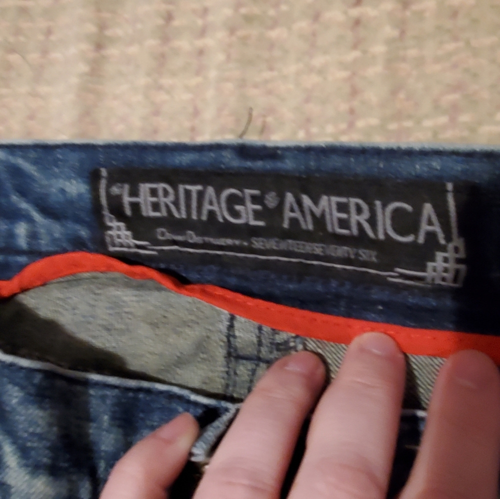 Heritage America Denim Distillery Distressed Men's Jeans Blue 36x33 - Picture 4 of 10